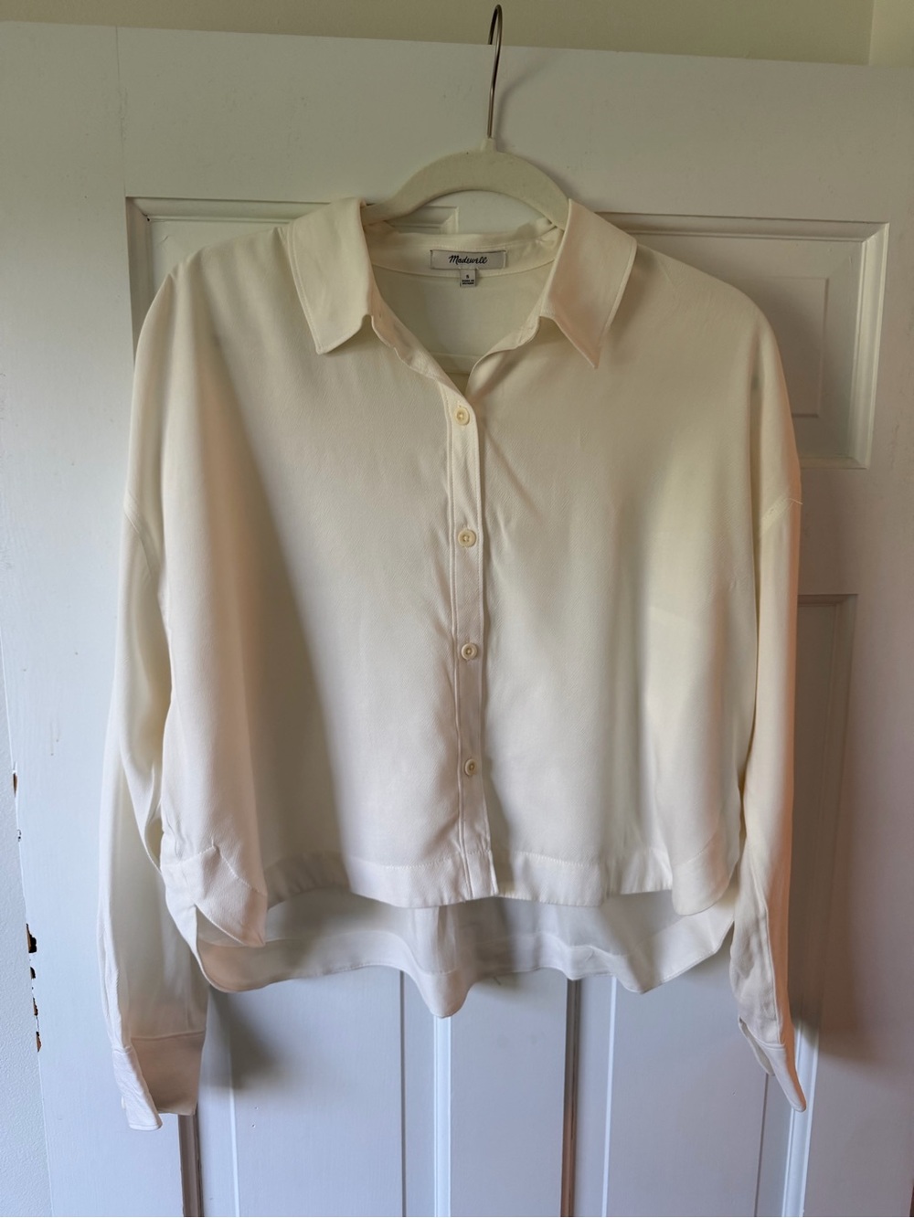 Madewell Cream Button-Front Relaxed Shirt